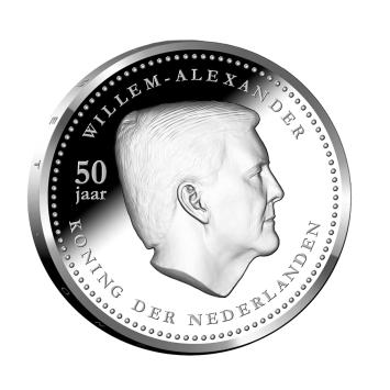 5 Gulden 2017 Verjaardagsmunt Koning Willem-Alexander Nederlandse Antillen zilver proof